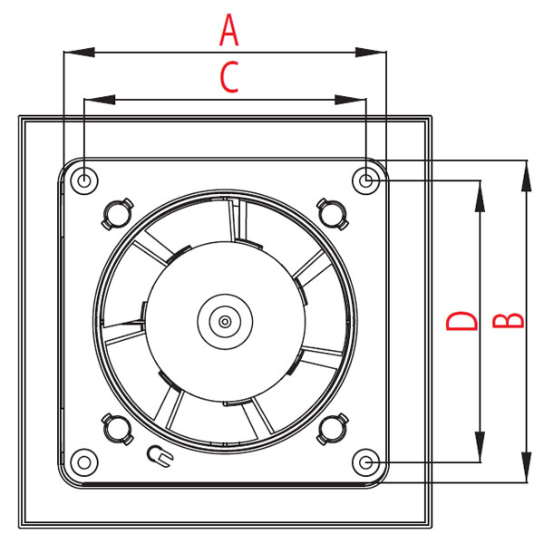 Размеры вентилятора AWENTA серии WI